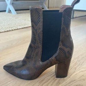 PARIS TEXAS Snake-Effect Leather Ankle Boots